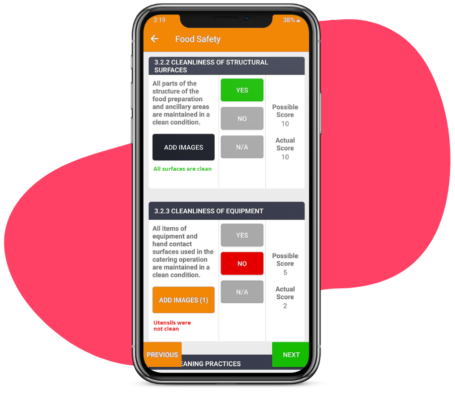 Our Internal Audit Software on a mobile device